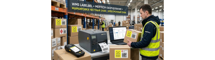 Маркировка без ошибок: интеграция «Честный ЗНАК» и «Электронный знак» с помощью Labelbel WMS и оборудования Mertech